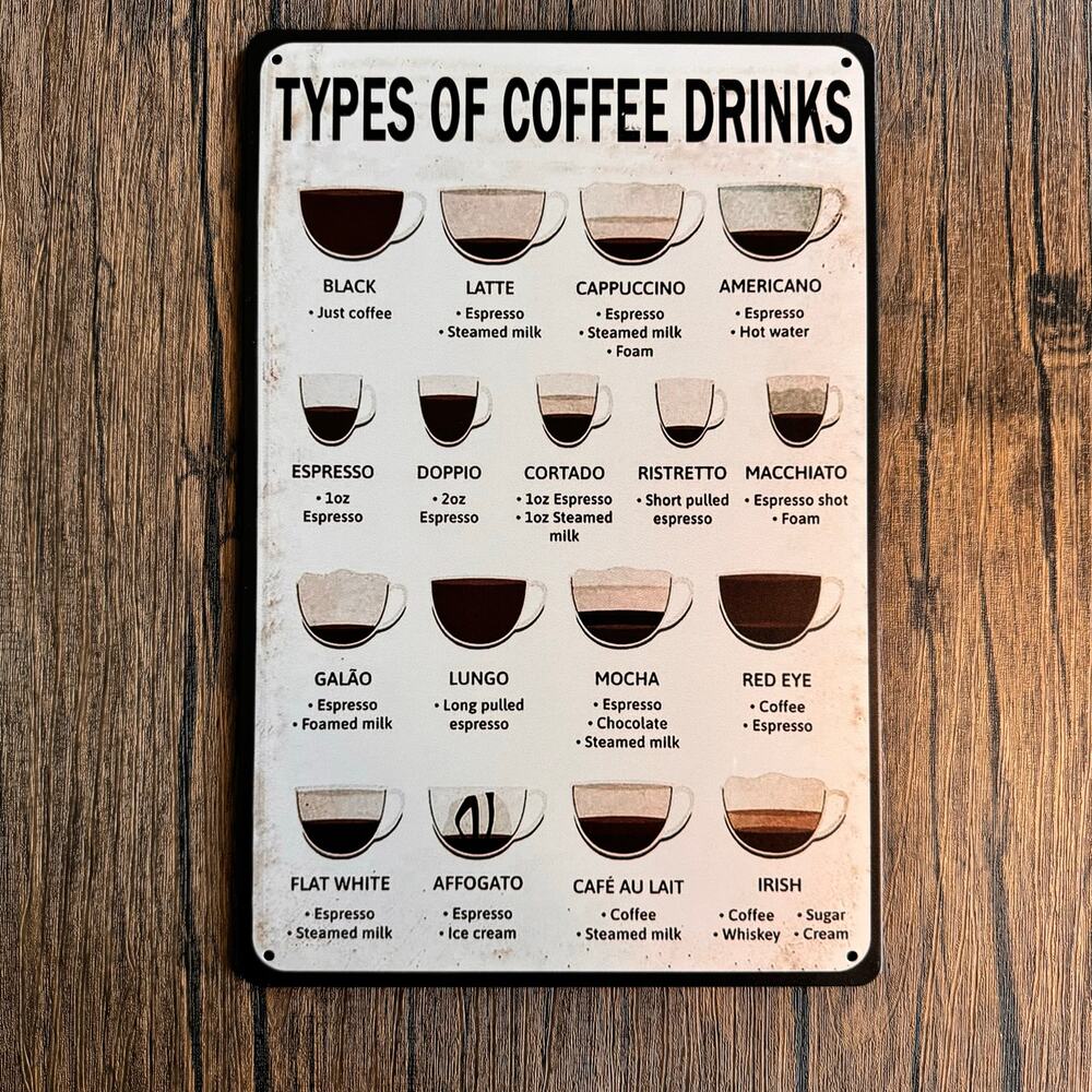 Wall Hanging Sign Metal Sign Kitchen Decor Gift for Coffee Lover NEW FAST SHIP